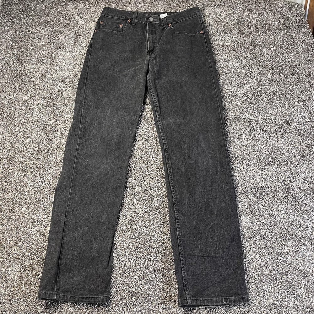 Vintage Levis 505 Jeans Mens 33X33 Black Regular Fit Straight Leg Y2K Workwear